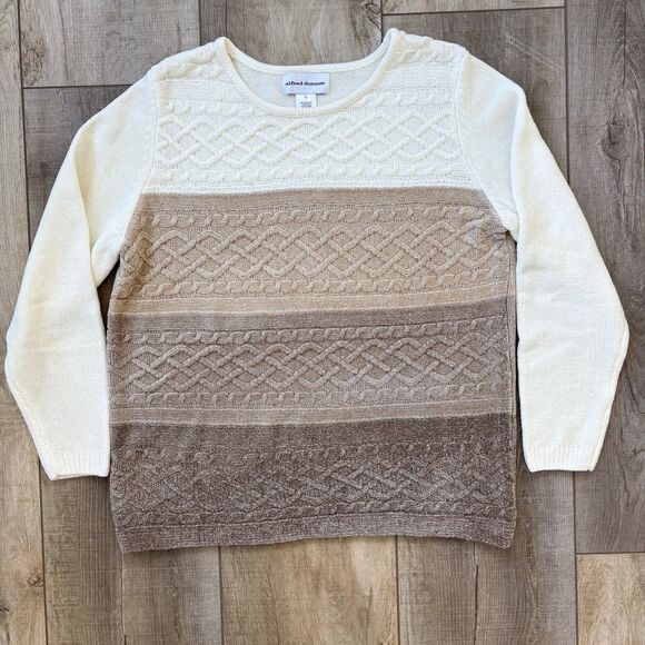 Alfred Dunner Tops - Alfred Dunner Womens Cable Knit Sweater Size S Chenille Soft Casual Cozy Comfort